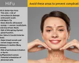 Evitare zone come occhi, collo e mento per prevenire effetti collaterali degli ultrasuoni focalizzati.