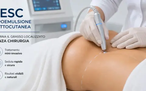 Trattamento LESC per la rimozione del grasso addominale senza intervento chirurgico. Lipoemulsione sottocutanea mini-invasiva per risultati visibili e naturali.