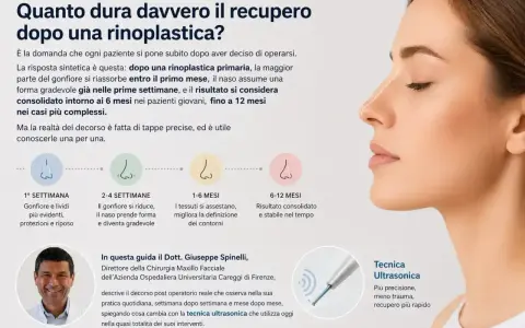 Guida al recupero post rinoplastica: cosa fare per la cicatrice sul naso e i tempi di guarigione, dalla prima settimana ai 12 mesi.