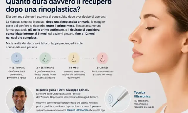 Guida al recupero post rinoplastica: cosa fare per la cicatrice sul naso e i tempi di guarigione, dalla prima settimana ai 12 mesi.