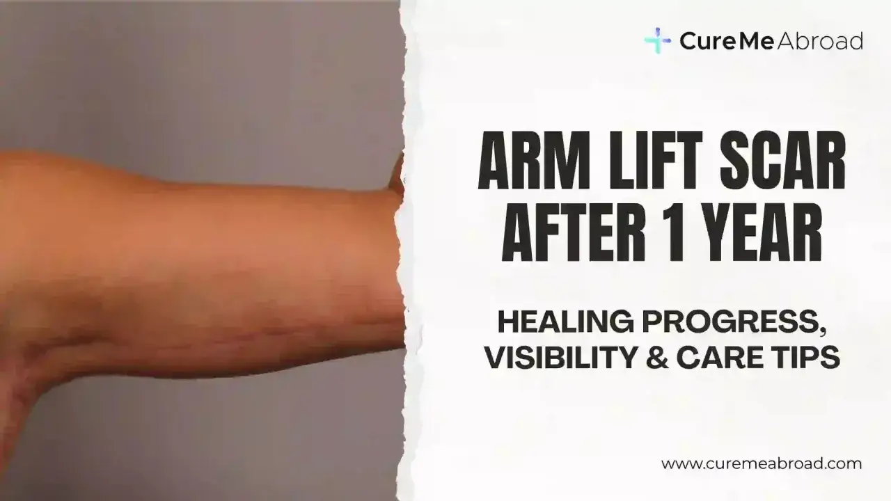 Braccio dopo lifting, cicatrici quasi invisibili dopo 1 anno. Guarigione e cura.
